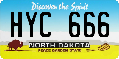 ND license plate HYC666