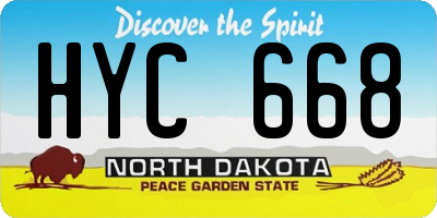 ND license plate HYC668