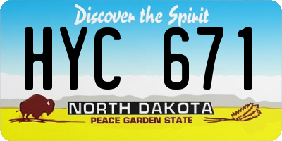 ND license plate HYC671
