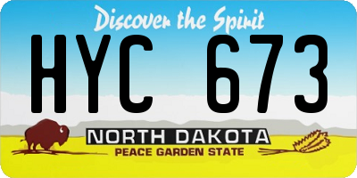 ND license plate HYC673