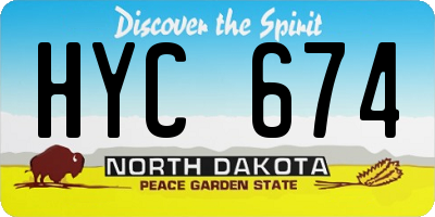 ND license plate HYC674