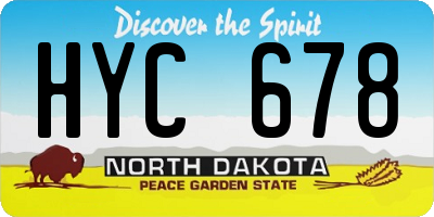 ND license plate HYC678