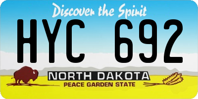 ND license plate HYC692