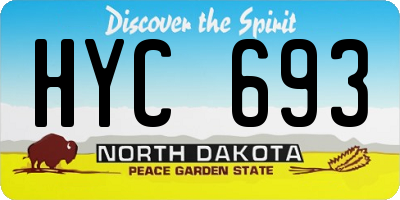 ND license plate HYC693