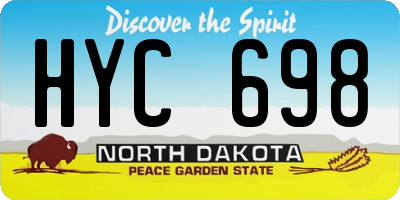 ND license plate HYC698