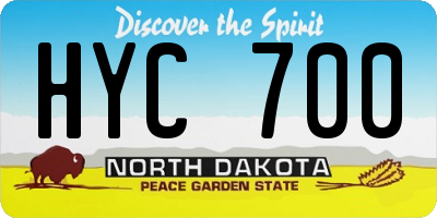 ND license plate HYC700