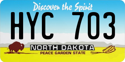 ND license plate HYC703