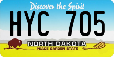 ND license plate HYC705