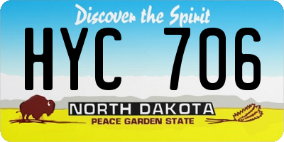 ND license plate HYC706