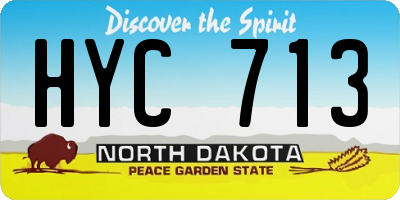 ND license plate HYC713