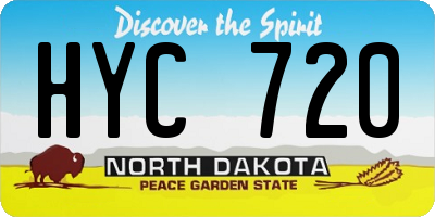 ND license plate HYC720