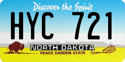 ND license plate HYC721