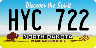 ND license plate HYC722