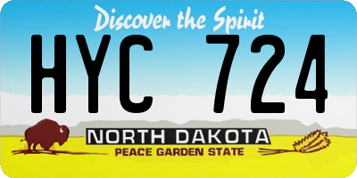 ND license plate HYC724