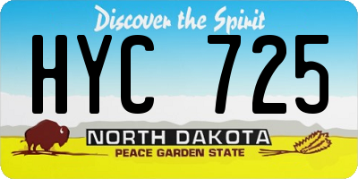 ND license plate HYC725