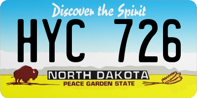 ND license plate HYC726