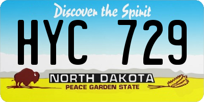 ND license plate HYC729