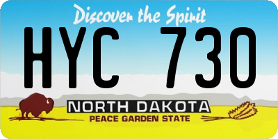 ND license plate HYC730