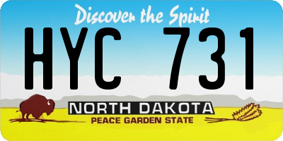 ND license plate HYC731