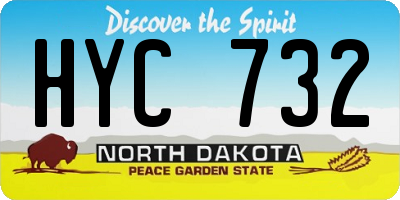 ND license plate HYC732
