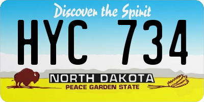 ND license plate HYC734
