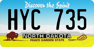 ND license plate HYC735