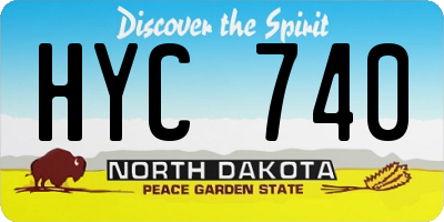 ND license plate HYC740