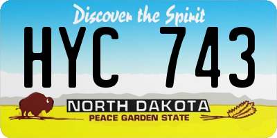 ND license plate HYC743