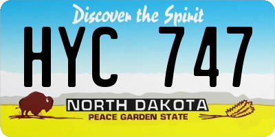 ND license plate HYC747