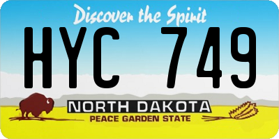 ND license plate HYC749