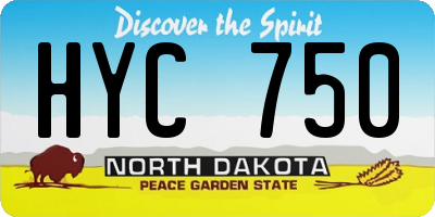 ND license plate HYC750