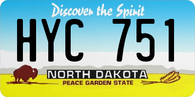 ND license plate HYC751