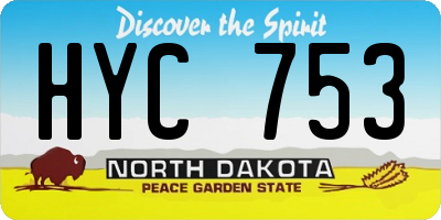 ND license plate HYC753