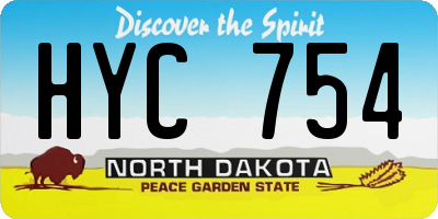 ND license plate HYC754