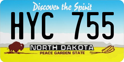 ND license plate HYC755