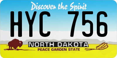 ND license plate HYC756
