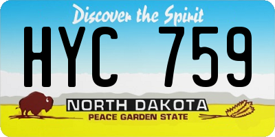 ND license plate HYC759