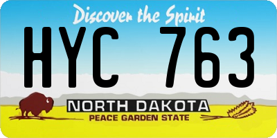 ND license plate HYC763