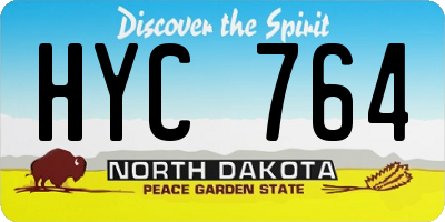 ND license plate HYC764