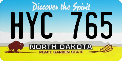 ND license plate HYC765