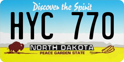 ND license plate HYC770