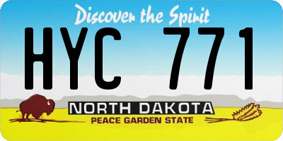 ND license plate HYC771