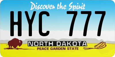 ND license plate HYC777