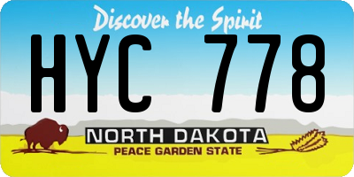 ND license plate HYC778
