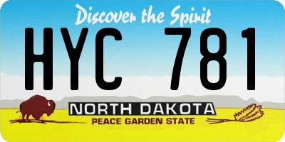 ND license plate HYC781