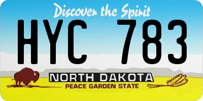 ND license plate HYC783