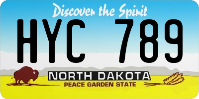 ND license plate HYC789