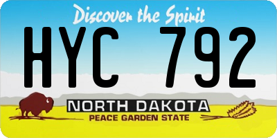 ND license plate HYC792
