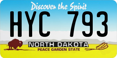 ND license plate HYC793