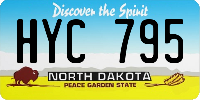 ND license plate HYC795